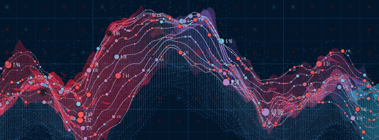 Graphs/datapoints against a grid background